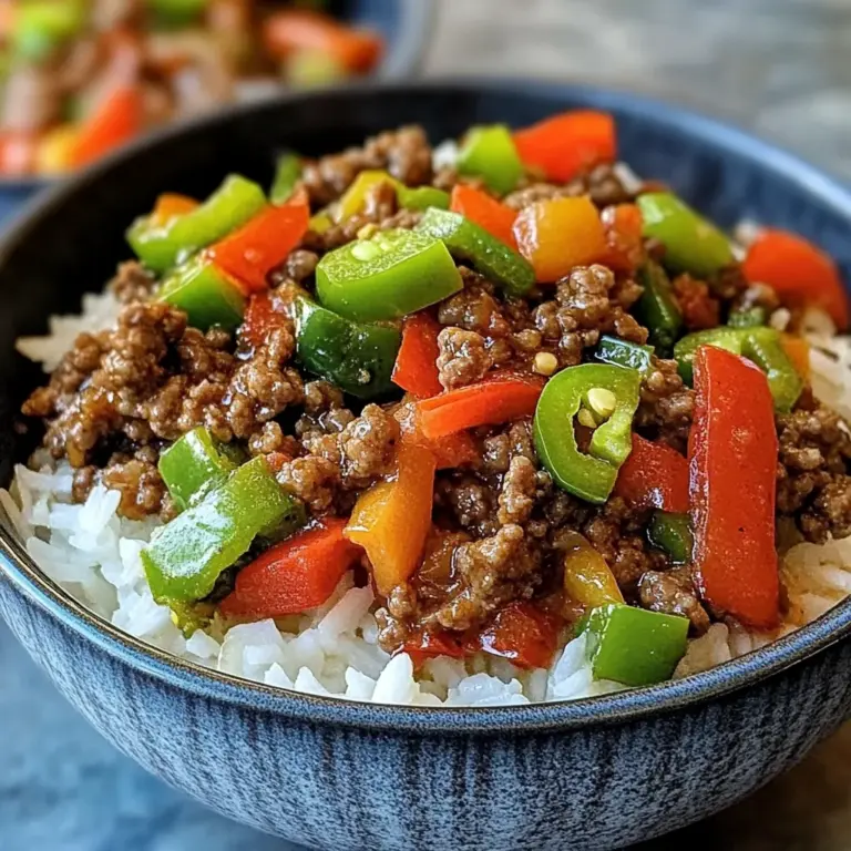 Beef and Pepper Rice Bowls