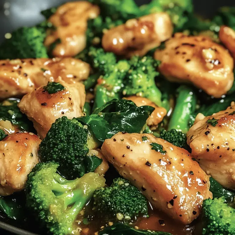 Garlic Chicken with Broccoli and Spinach