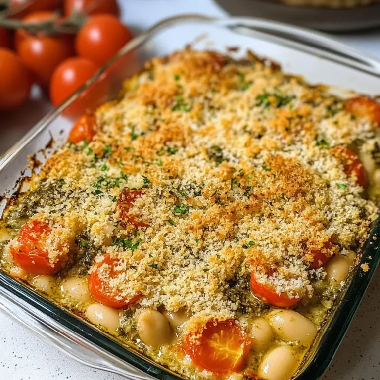 White Bean and Pesto Bake