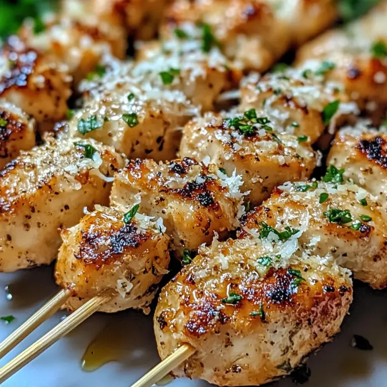 Air Fryer Garlic Parmesan Chicken Skewers