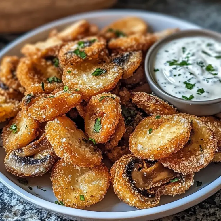 Fried Sliced Mushrooms with Ranch