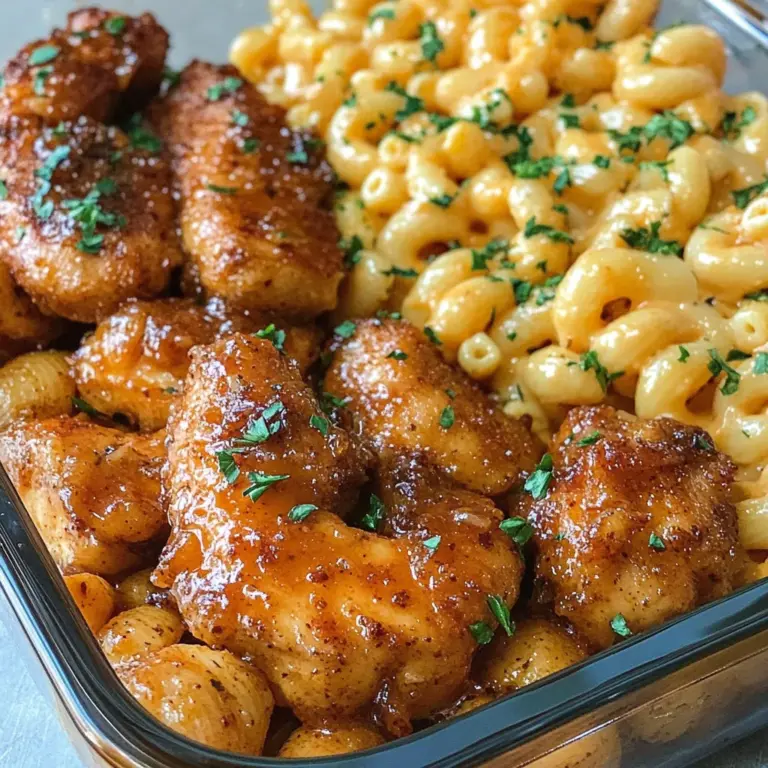 High-Protein Honey Garlic Butter Chicken with Mac & Cheese