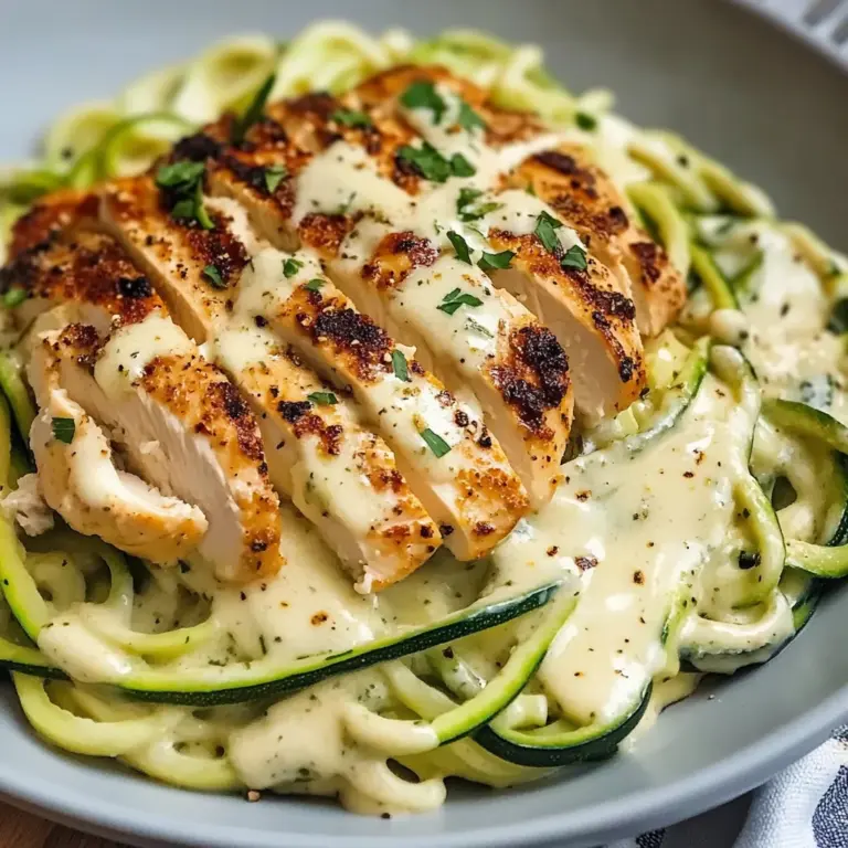Zucchini Noodle Chicken Alfredo