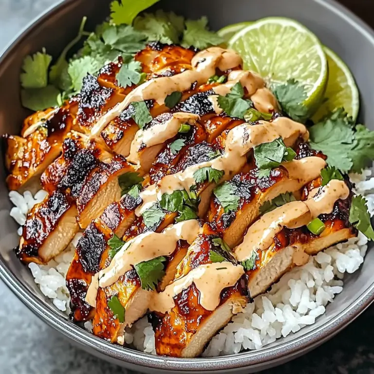 Sweet Chili Chicken Bowl with Coconut Lime Drizzle