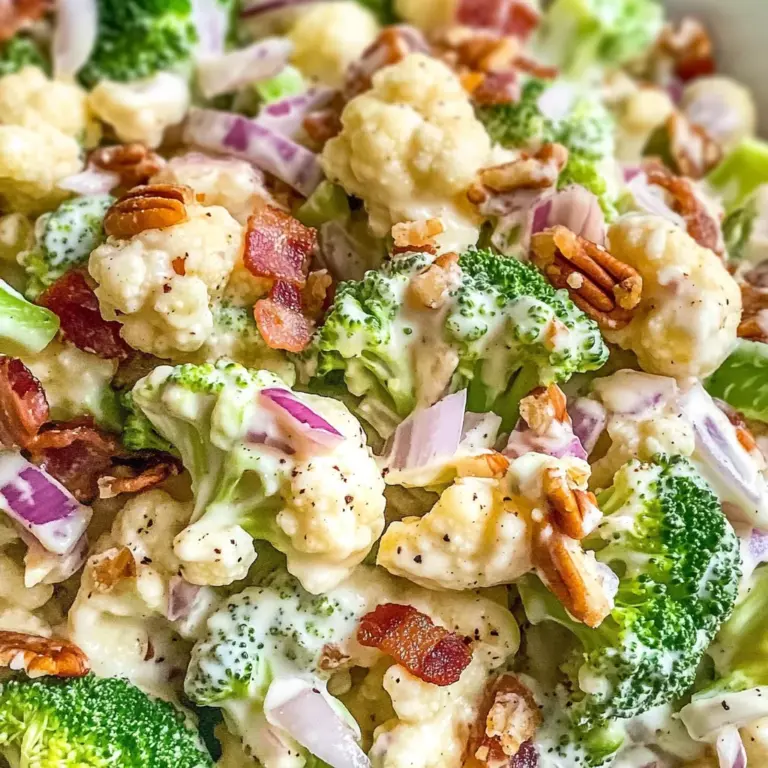 Broccoli Cauliflower Salad with Bacon Recipe