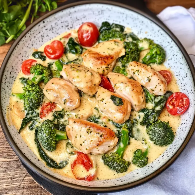 Garlic Chicken with Broccoli and Spinach