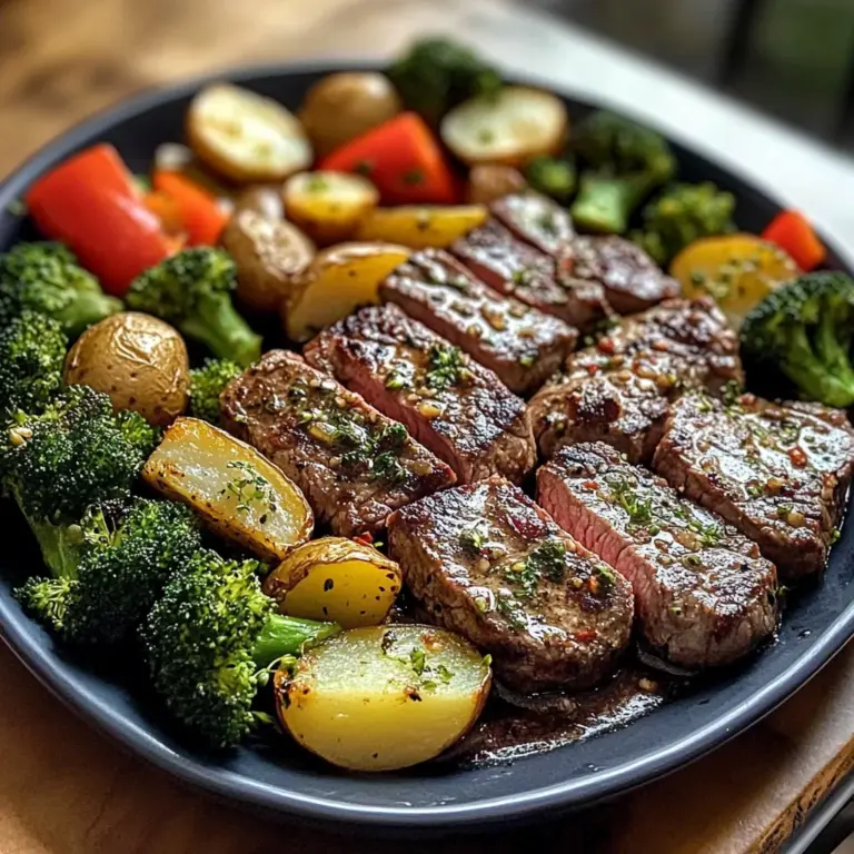 Garlic Butter Steak & Veggies Sheet Pan Recipe