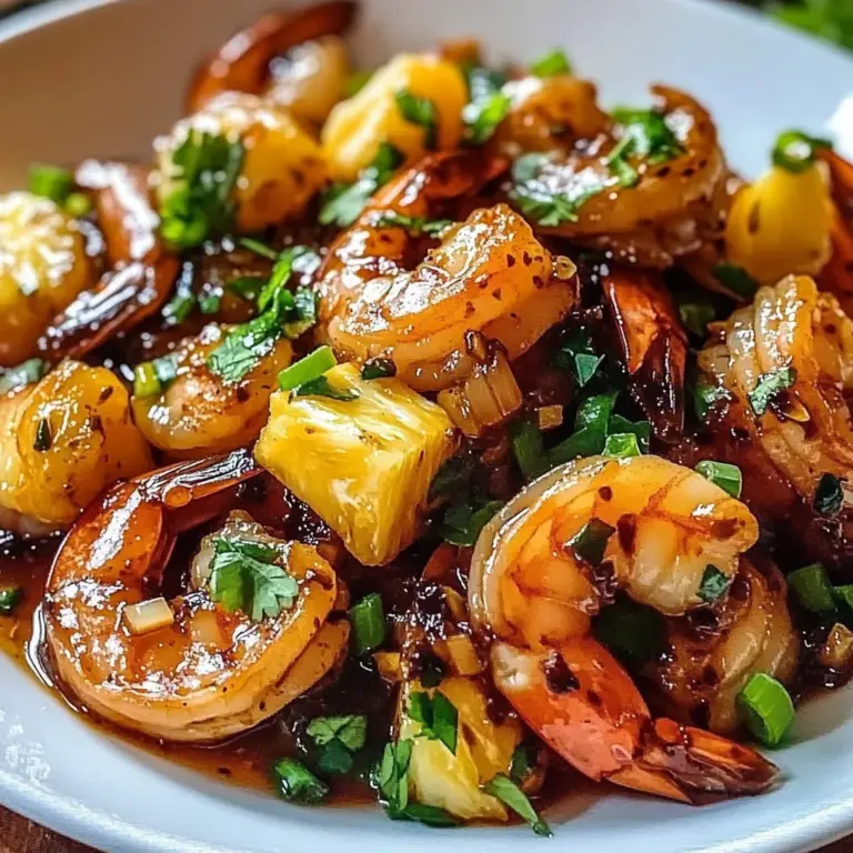 Hawaiian Garlic Shrimp with a Sweet Twist