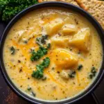 Hearty Cheddar Garlic Herb Potato Soup