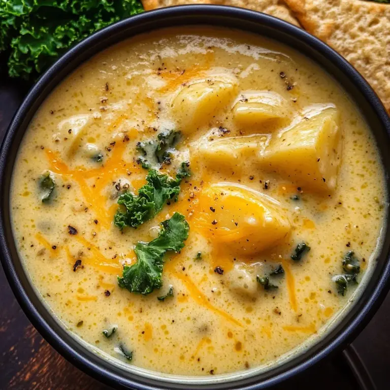 Hearty Cheddar Garlic Herb Potato Soup