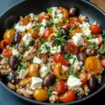 Mediterranean Keto Ground Chicken Skillet with Olives and Feta