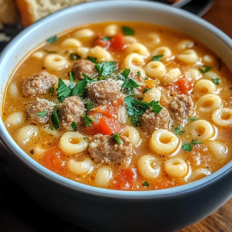 Parmesan Italian Sausage Ditalini Soup