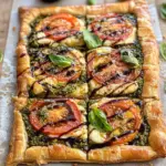 Pesto Caprese Puff Pastry Pizza